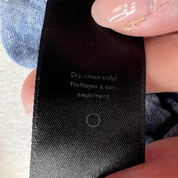 Rag & Bone M Medium Tee Owen Heather Blue Linen Long Sleeve Crewneck T-Shirt - Picture 7 of 11